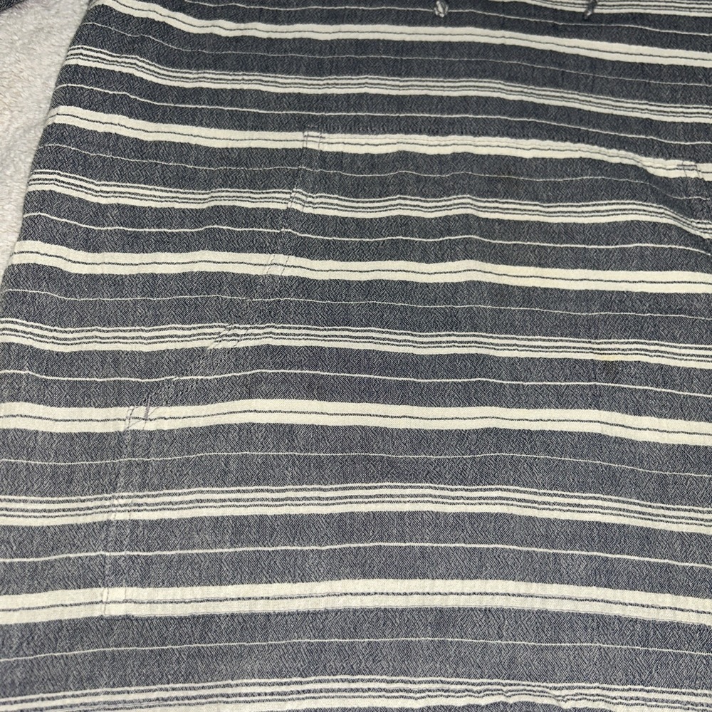Patagonia Men's Medium Fjord Organic Cotton Hoodie Grey Striped Henley - Picture 3 of 10